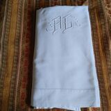 Old cotton sheet Monogram AC - 200 x 305 cm