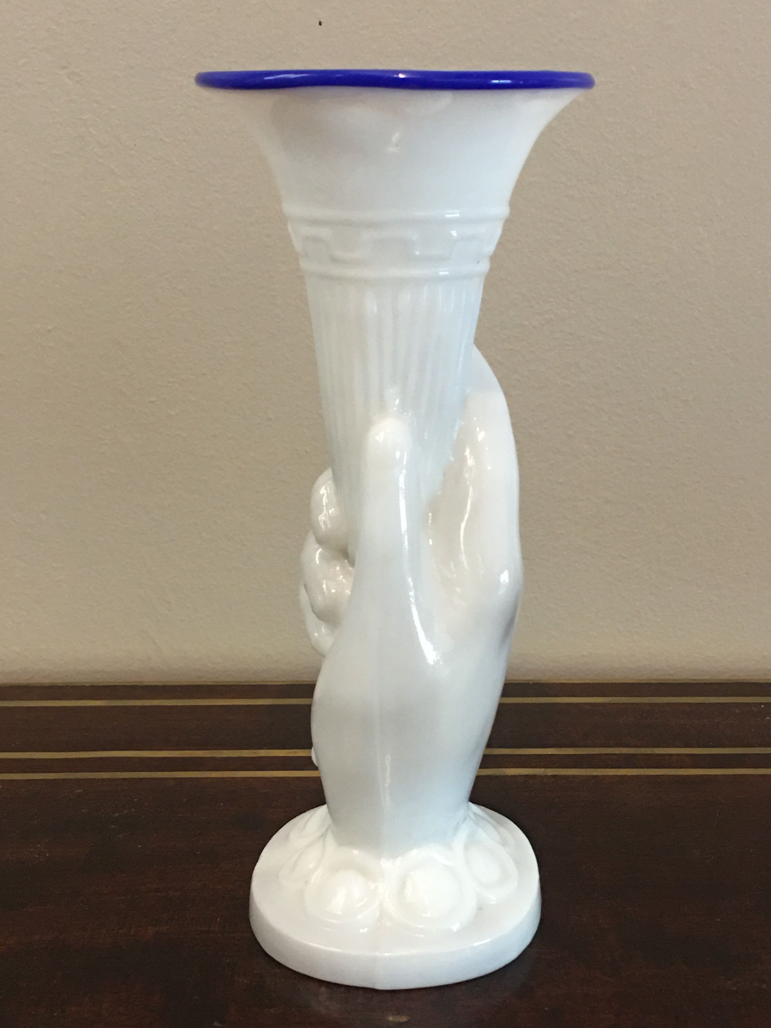 Opaline vase hand corn of plenty