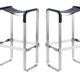 Wanderlust pair of backless stools, navy blue and metal.