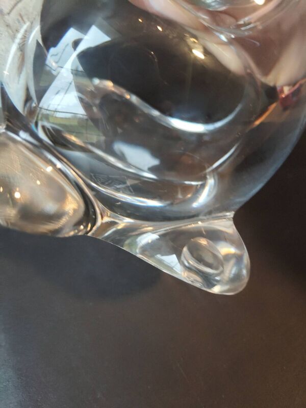 Vide-poche canard en cristal signé – Cristal de Vannes