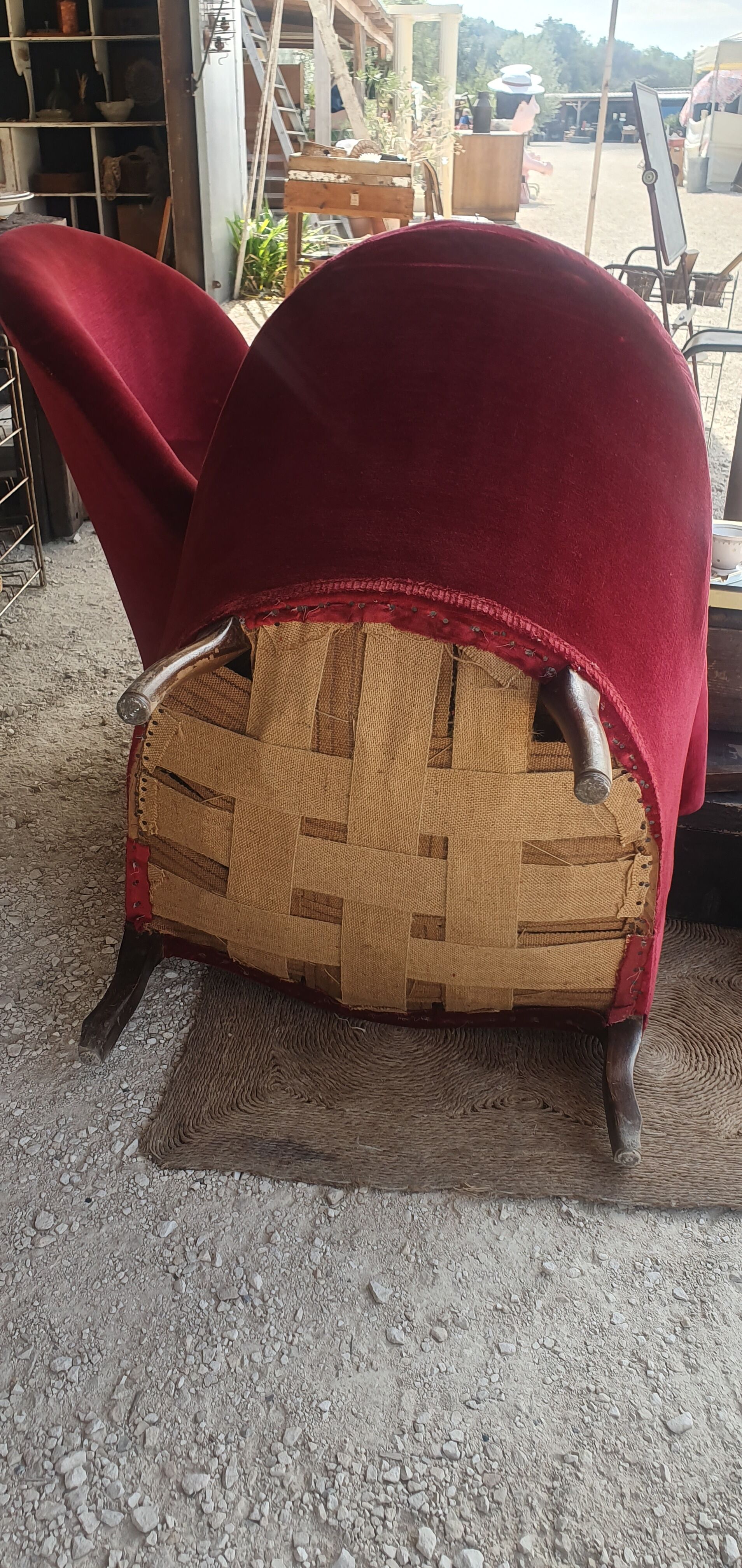 Pair of velvet toad armchairs