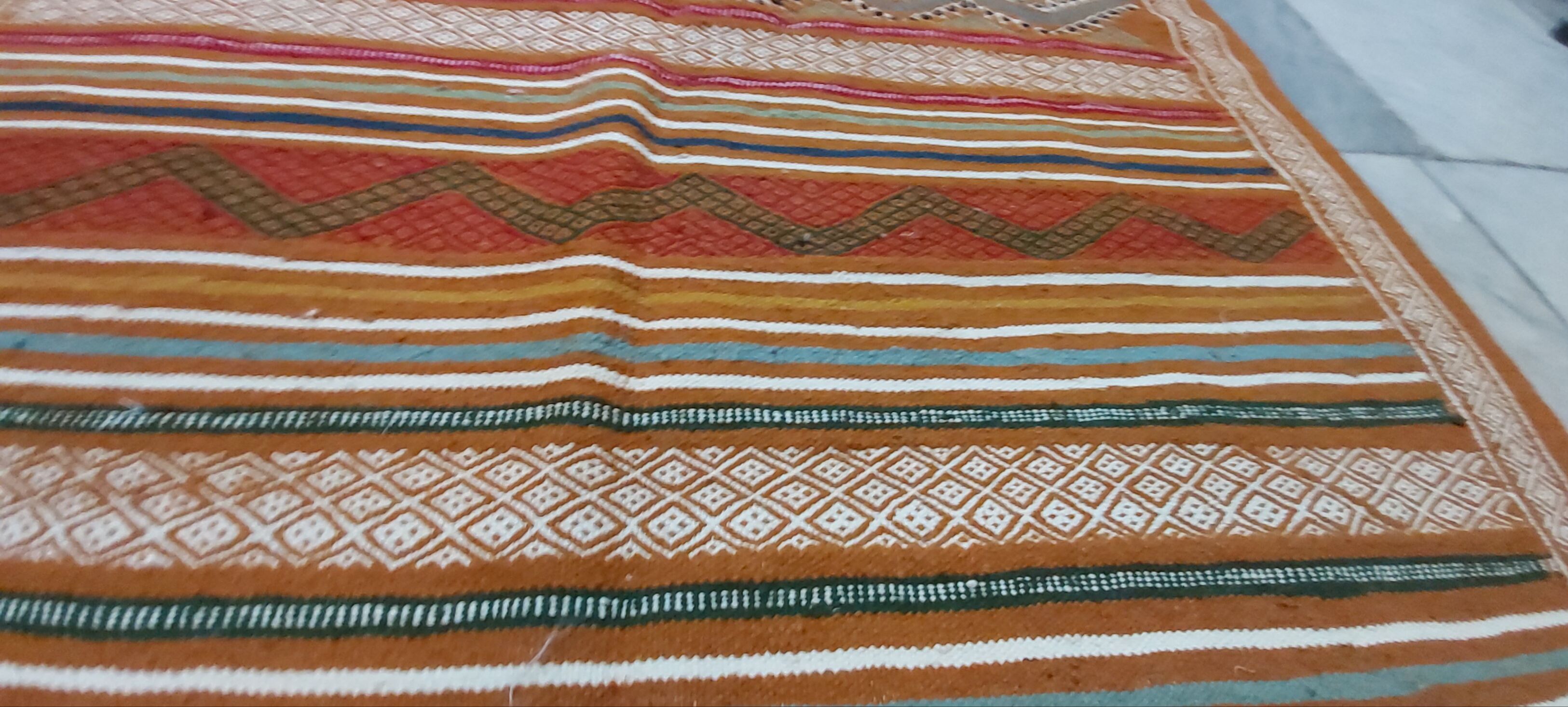 Tapis kilim berbère traditionnel multicolore 100x200cm