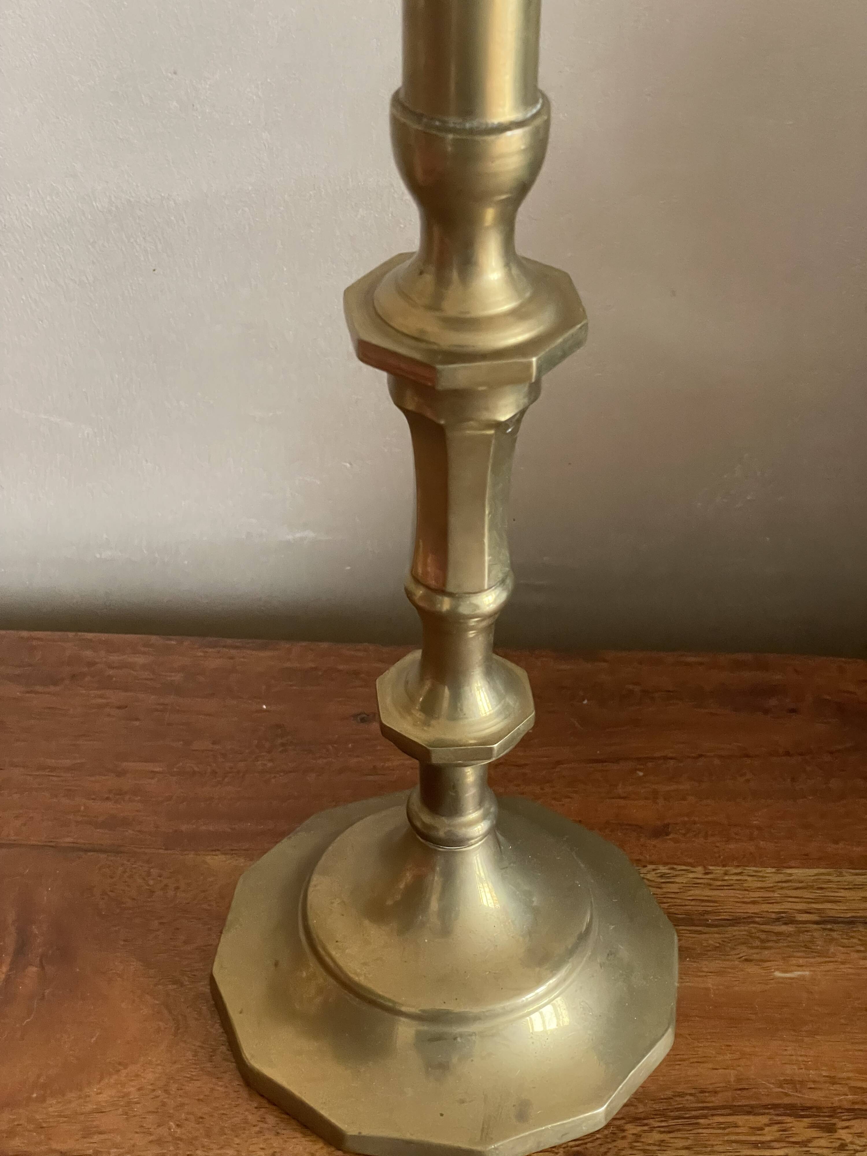 Large brass candle holder