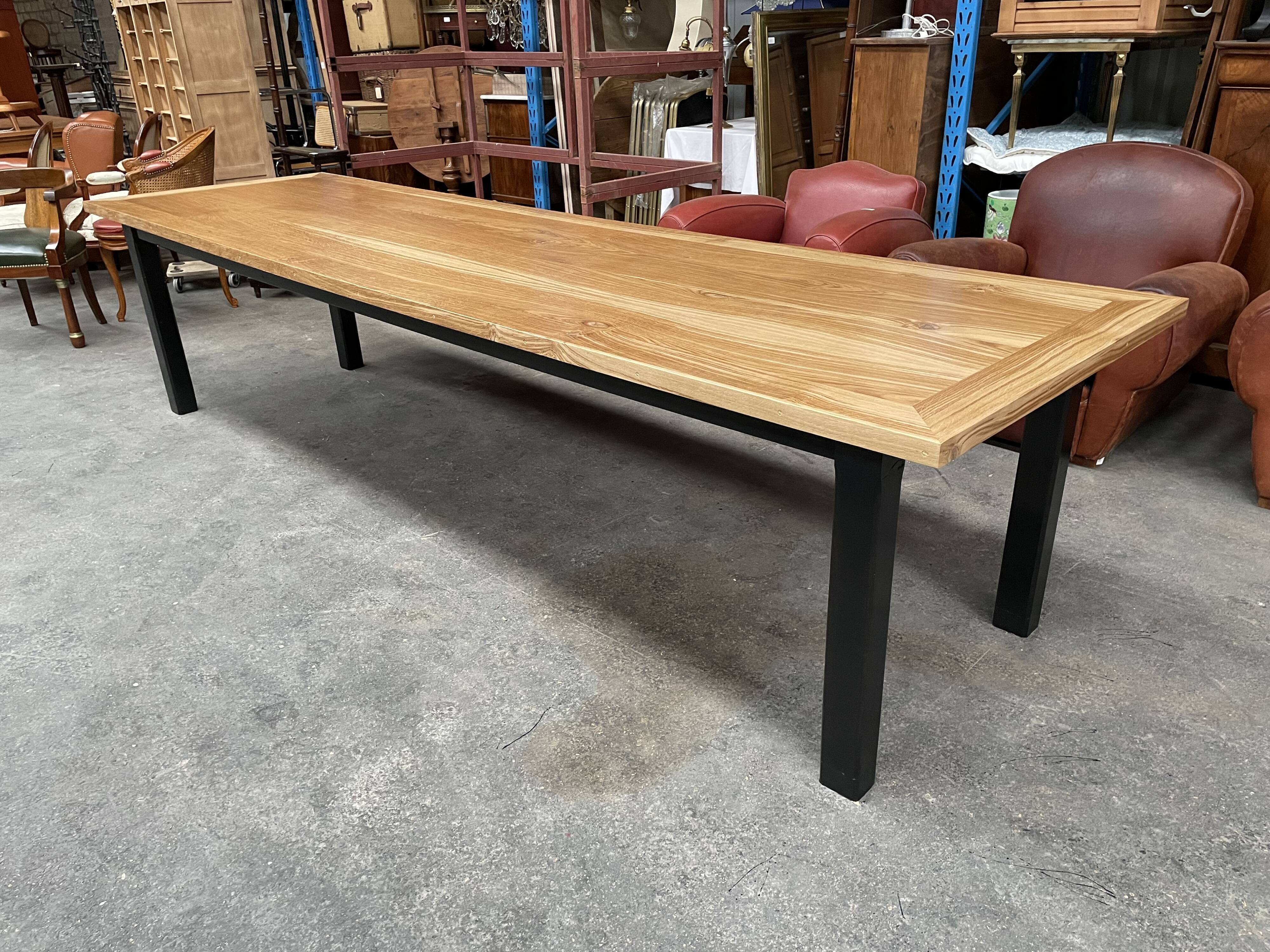 Restored oak farmhouse table of 3 meters