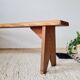 Old farmhouse bench in solid wood - 128 cm