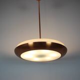 Bauhaus Copper Chandelier UFO by Josef Hurka, Czechoslovakia, 1930s