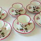 Six coffee cups and their porcelain undercups from Sologne