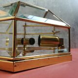 Hexagonal brass and bevelled glass ceiling light