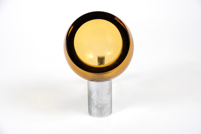 Wall lamps in chromed metal and glass by Archimède Séguso