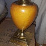 Lamp  dolphin, leather and brass