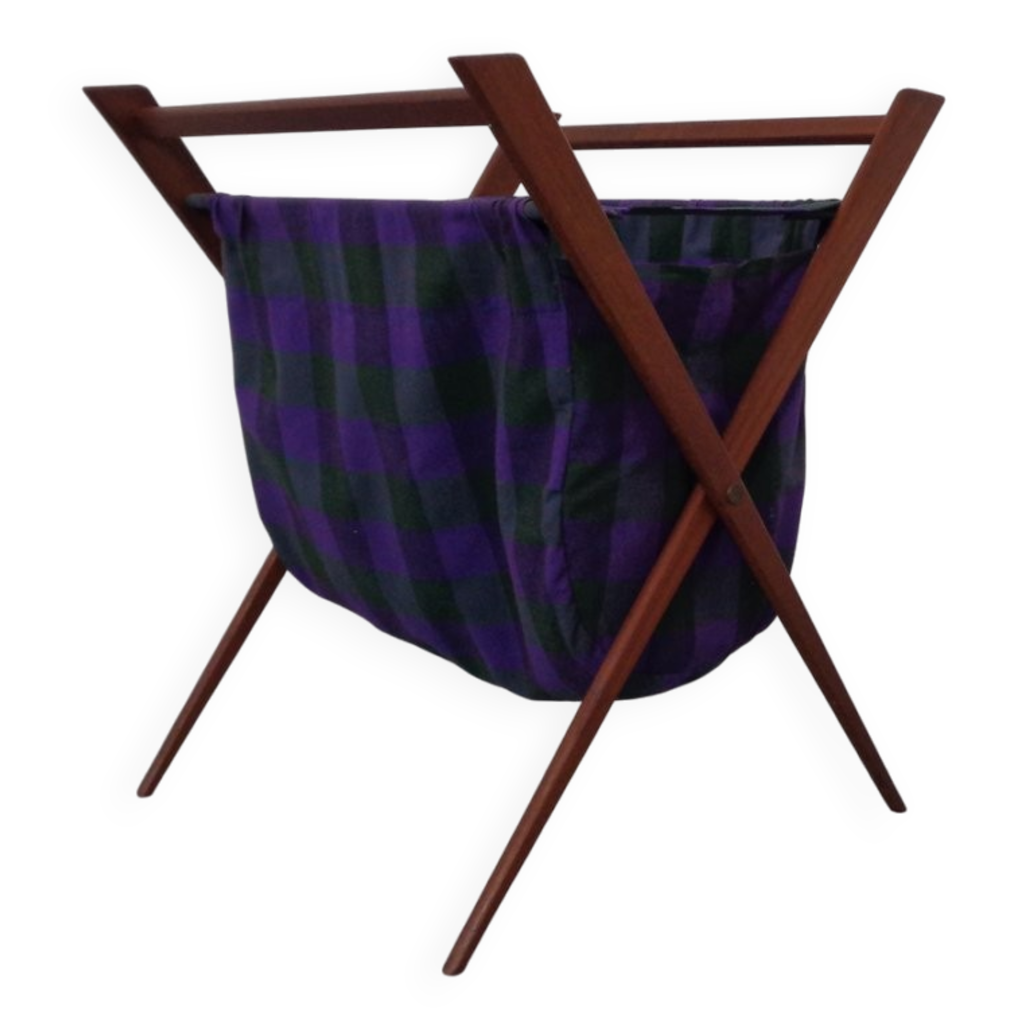 Danish Foldable Teak Magazine Rack, 1960s