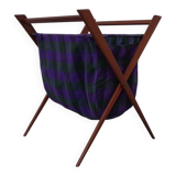 Danish Foldable Teak Magazine Rack, 1960s