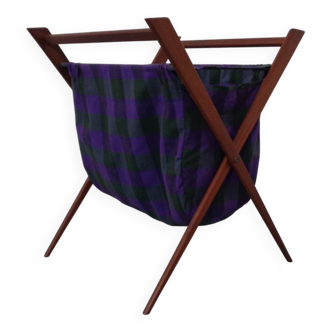 Danish Foldable Teak Magazine Rack, 1960s