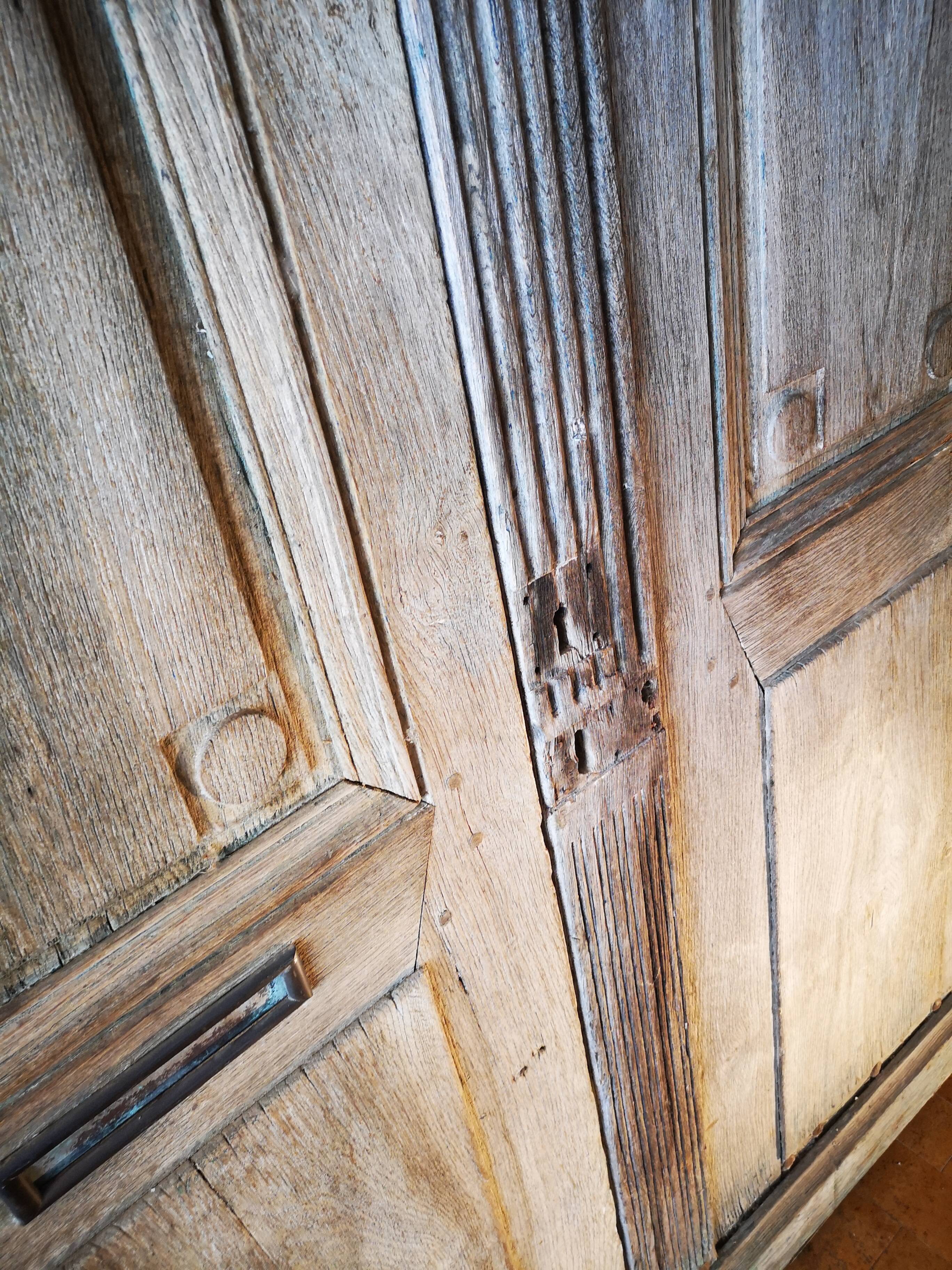 Double entrance gates, solid oak, 19th century