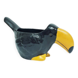 Cache-pot en céramique toucan vintage