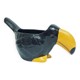 Cache-pot en céramique toucan vintage