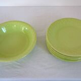 6 antique dinner plates and serving dish Ceramiche, Italy