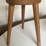 Wooden stool tripod hollow seat 1960
