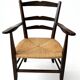 Vintage solid wood chair with a straw seat – Chic country style