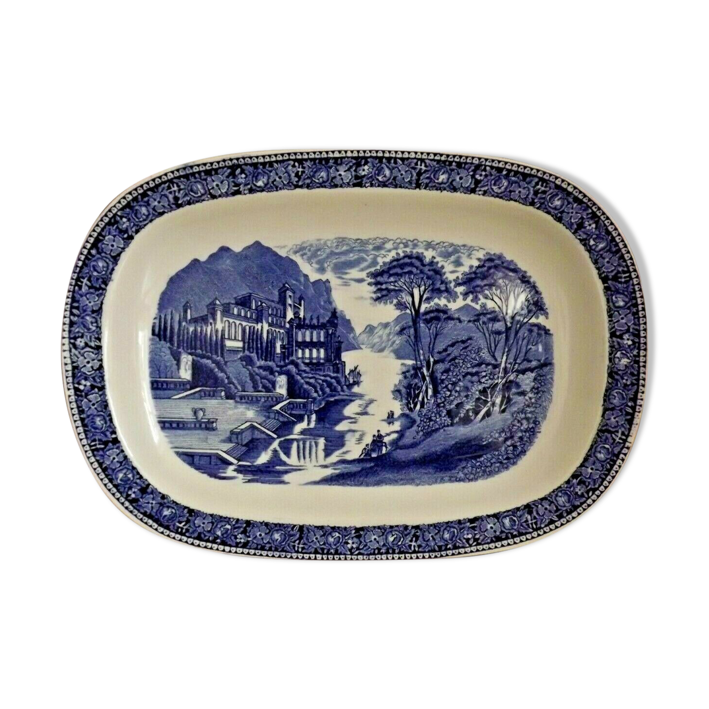 Oblong Serving Plate Dutch Royal Sphinx Maastricht Cambridge Old England 3590