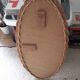Large oval mirror vintage rattan 75x40cm