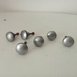 Pair of antique solid aluminium furniture handles.