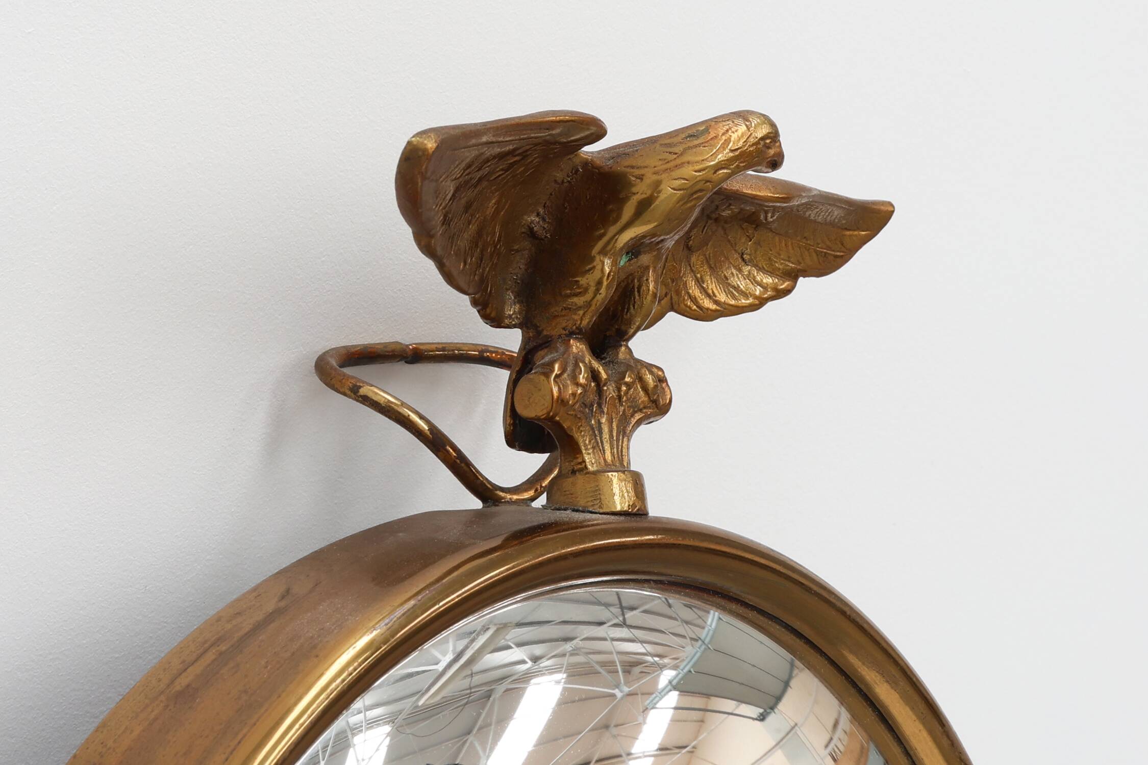 Empire style Small Gold Decorative convex Mirror with Eagle, France