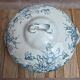 Antique ironstone soup tureen Clairefontaine with blue cyclamen decoration.
