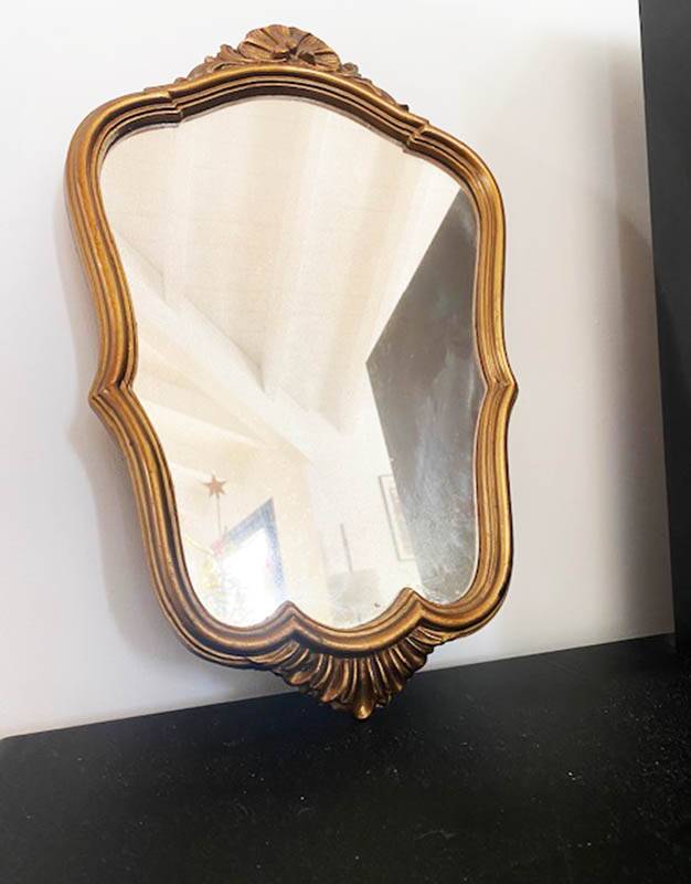 Golden wood mirror