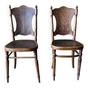Paire de 2 chaises avec - motifs
