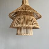 Rattan pendant lamp or light in the shape of an Asian lantern