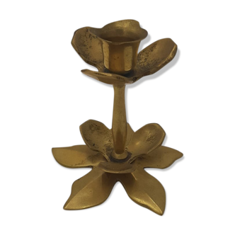 Flower brass candle holder