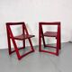 Mid-century Italian red foldable chairs by Aldo Jacober for Bazzani, 1960s, set of 2