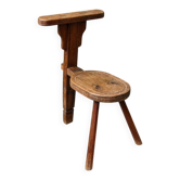 Chaise de traite, art populaire, Alpes, 19ème siècle