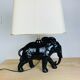 Black ceramic elephant lamp jungle style