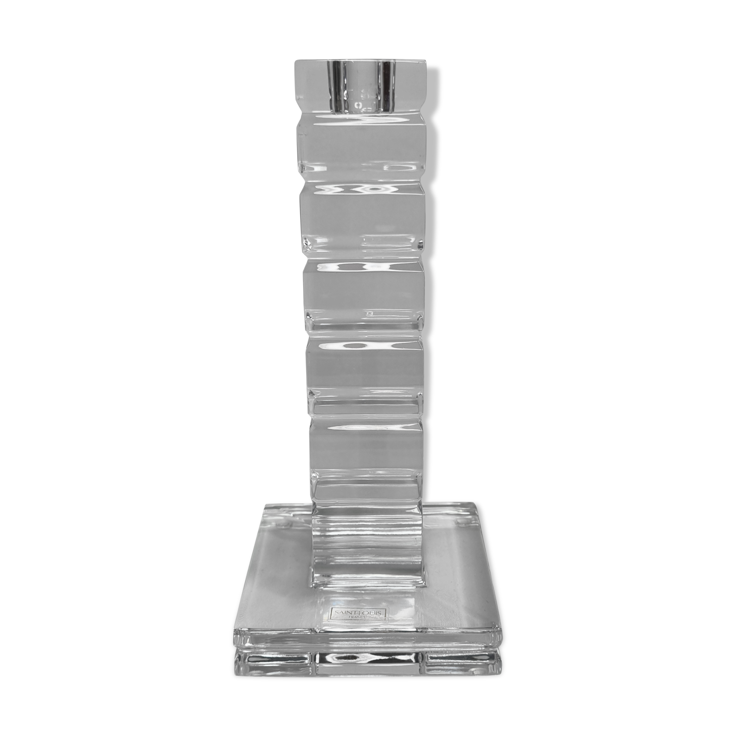 Crystal candle holder, Saint-Louis design Jean Sala