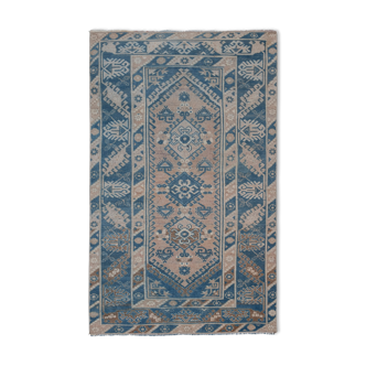 Vintage blue turkish oushak rug 110 x 180 cm