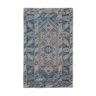 Vintage blue turkish oushak rug 110 x 180 cm
