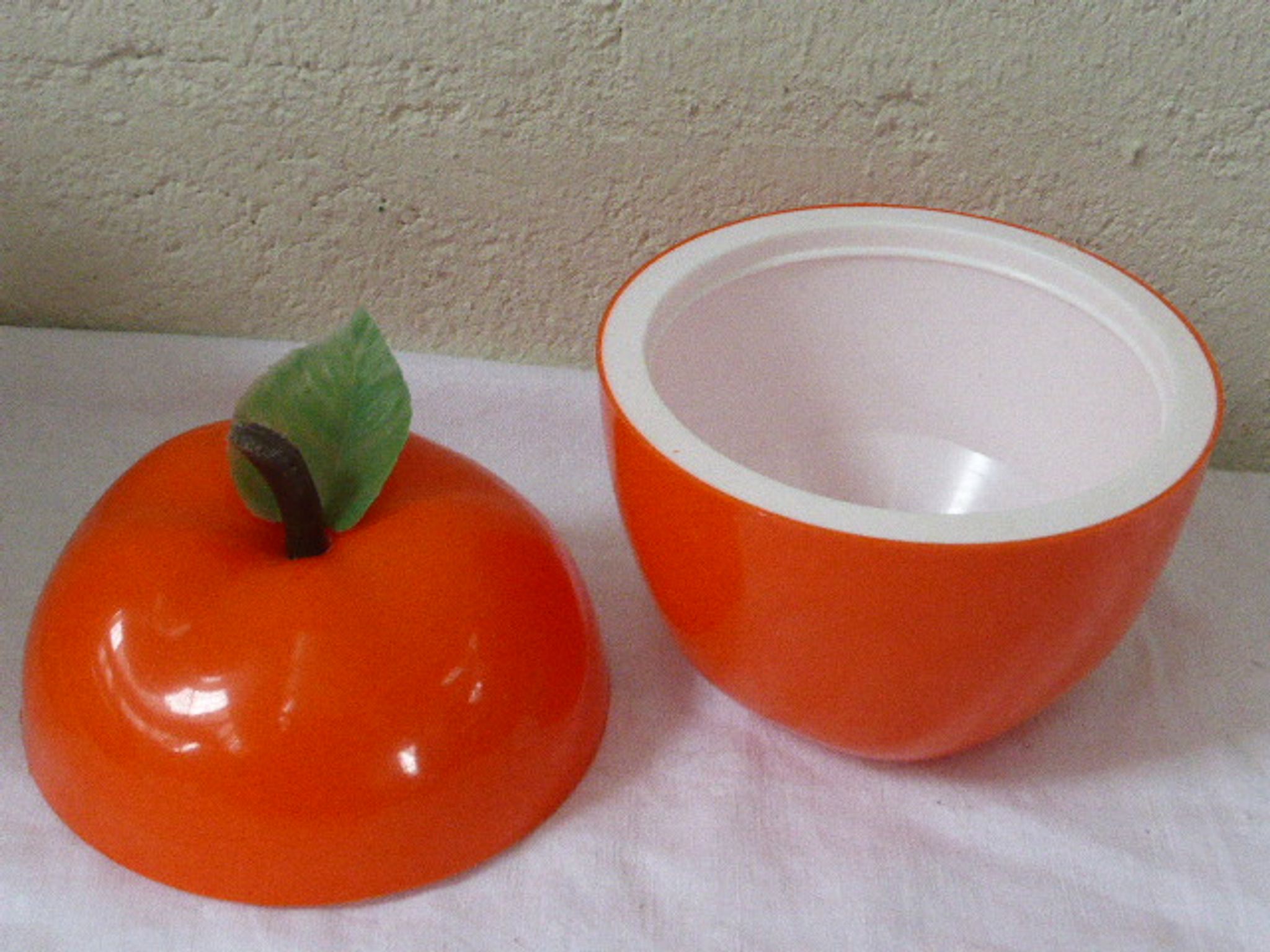 1970 vintage orange apple ice bucket