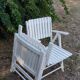 White wooden folding garden chairs from the 70s