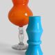Vintage Italian opaline glass vase from Empoli, turquoise blue, 1960s.