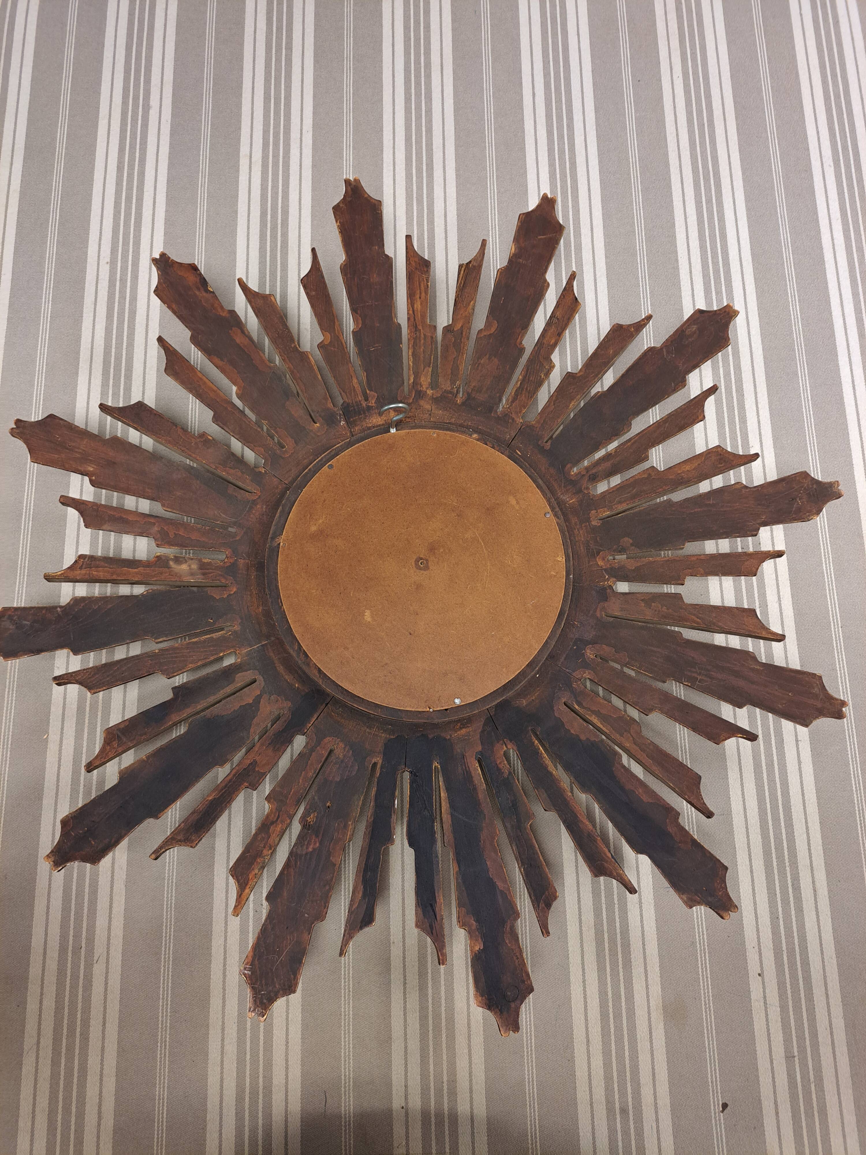 Sun mirror in gilded wood 70s, 72 cm