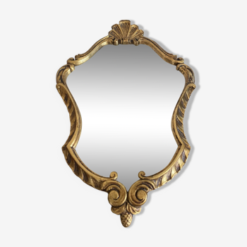 Miroir style baroque en bois doré