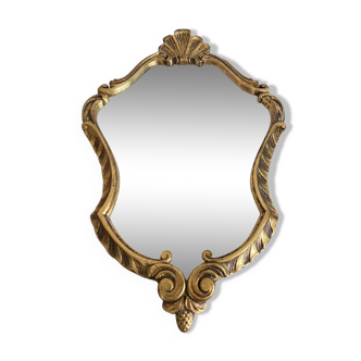 Miroir style baroque en bois doré