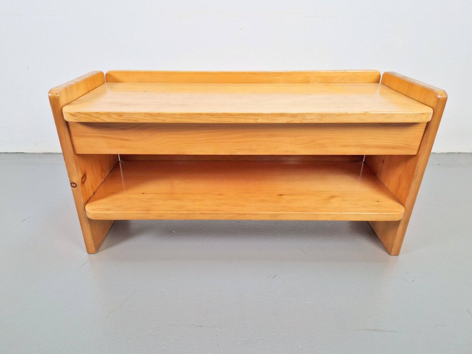 Vintage Pine Storage Bench, France, 1970s