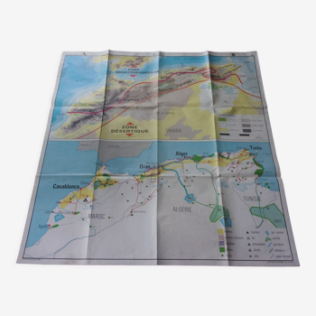 Vintage school map Maghreb / Nile Country