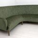 Canapé d'angle en velours damassé italien moderne du milieu du siècle, années 1950