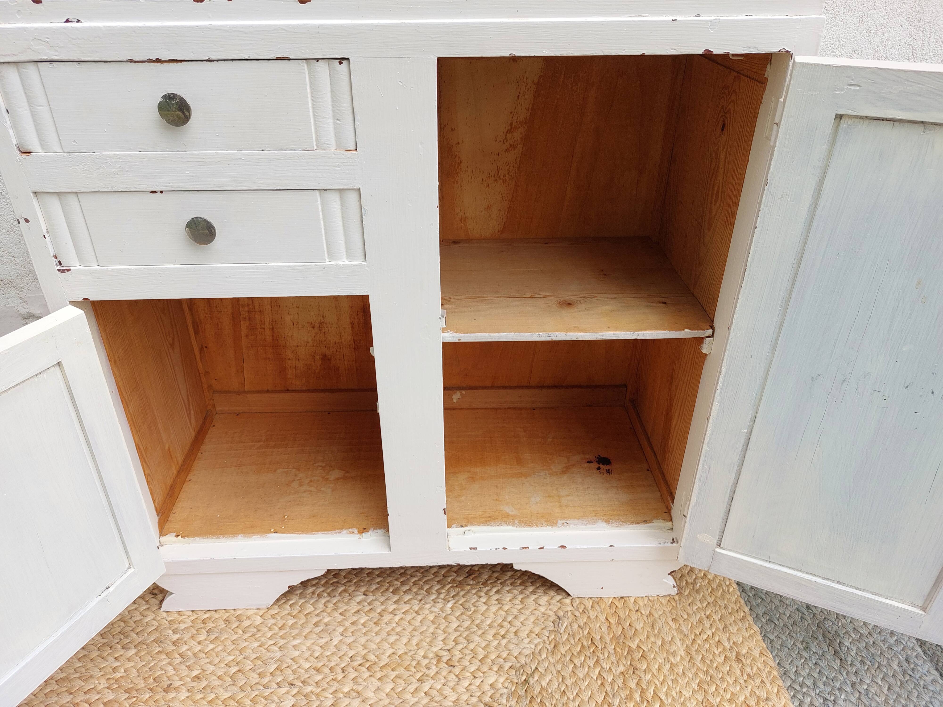 Small white Mado buffet, chippy paint