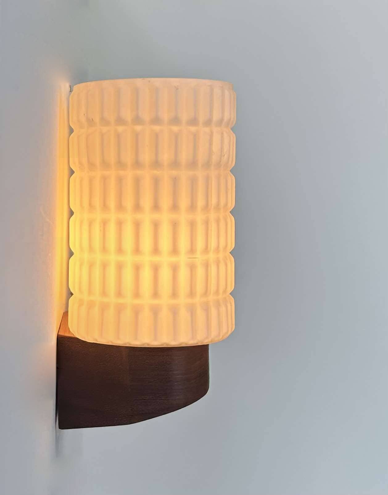 Vintage modernist teak and opaline wall lamp, Netherlands 1960s