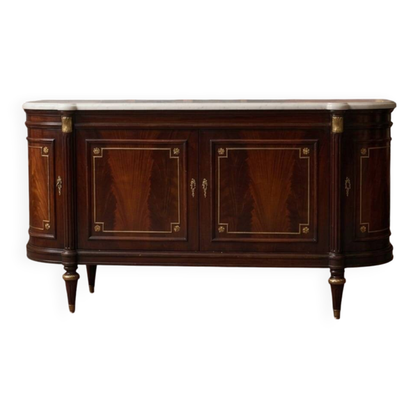 Buffet d'enfilade style Louis XVI avec plateau en marbre
